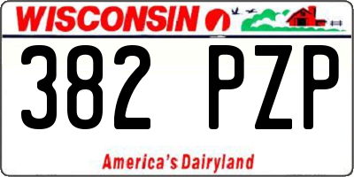 WI license plate 382PZP