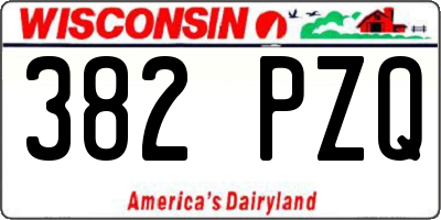 WI license plate 382PZQ