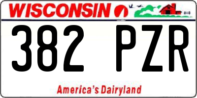 WI license plate 382PZR