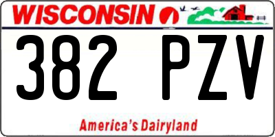 WI license plate 382PZV