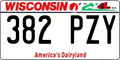 WI license plate 382PZY