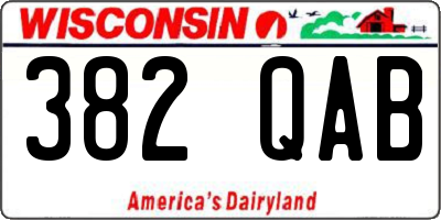 WI license plate 382QAB