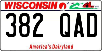 WI license plate 382QAD