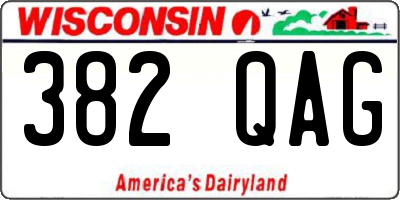 WI license plate 382QAG