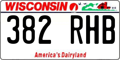 WI license plate 382RHB