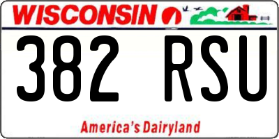 WI license plate 382RSU