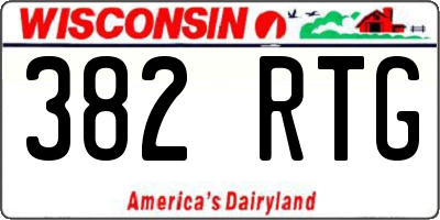 WI license plate 382RTG