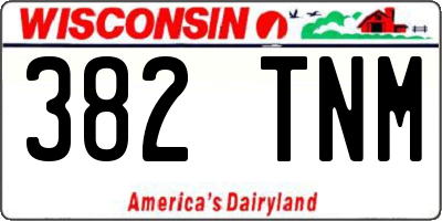 WI license plate 382TNM