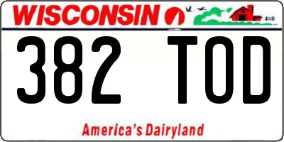 WI license plate 382TOD