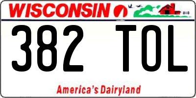 WI license plate 382TOL