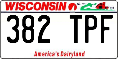 WI license plate 382TPF