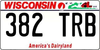 WI license plate 382TRB
