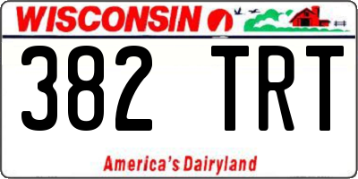 WI license plate 382TRT