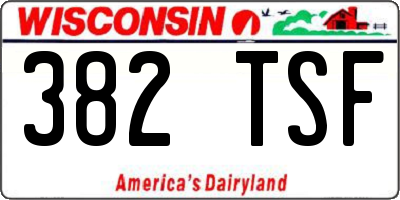 WI license plate 382TSF