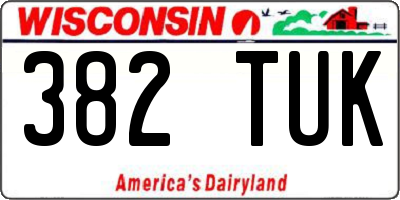 WI license plate 382TUK