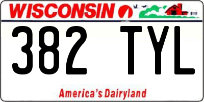 WI license plate 382TYL