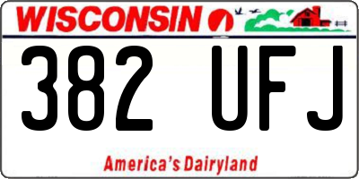 WI license plate 382UFJ