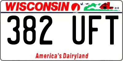 WI license plate 382UFT
