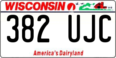 WI license plate 382UJC