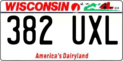 WI license plate 382UXL