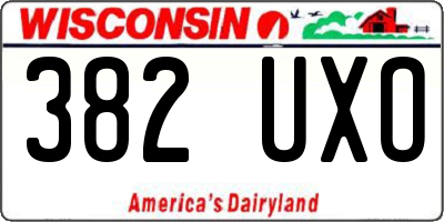 WI license plate 382UXO
