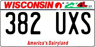 WI license plate 382UXS