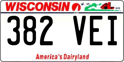 WI license plate 382VEI