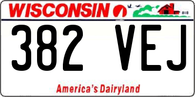 WI license plate 382VEJ