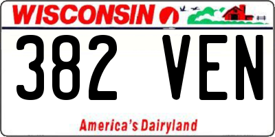 WI license plate 382VEN