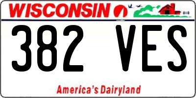 WI license plate 382VES