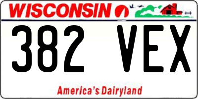 WI license plate 382VEX