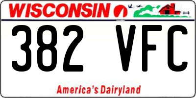 WI license plate 382VFC