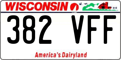 WI license plate 382VFF