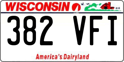 WI license plate 382VFI