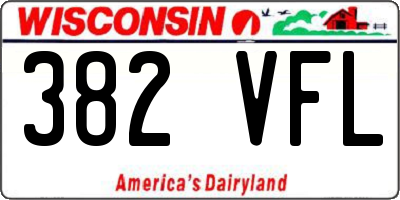 WI license plate 382VFL