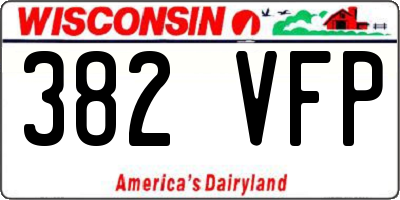 WI license plate 382VFP