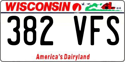 WI license plate 382VFS