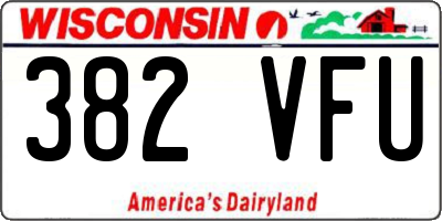 WI license plate 382VFU