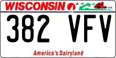 WI license plate 382VFV