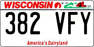 WI license plate 382VFY