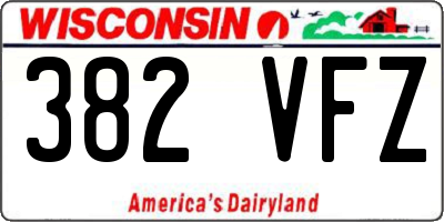 WI license plate 382VFZ