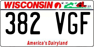 WI license plate 382VGF