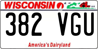 WI license plate 382VGU