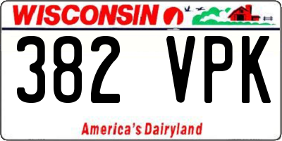 WI license plate 382VPK