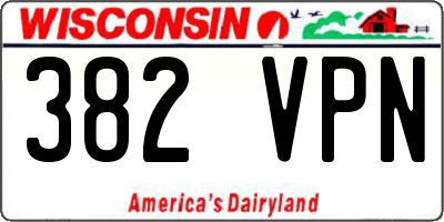 WI license plate 382VPN