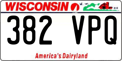 WI license plate 382VPQ