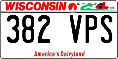 WI license plate 382VPS