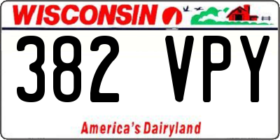 WI license plate 382VPY