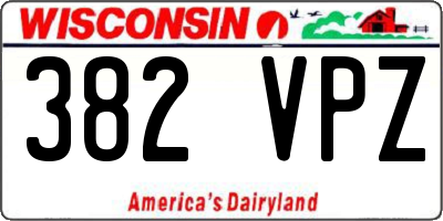 WI license plate 382VPZ