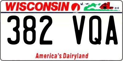 WI license plate 382VQA